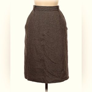 J. Crew Vintage Wool Midi Skirt 10 Houndstooth Print